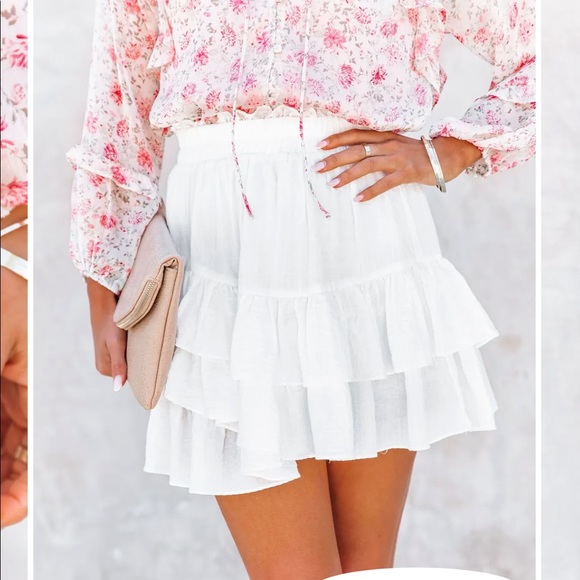 NWT, Size M, Cotton Blend Ruffle Mini Skort - Picture 3 of 5